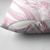 Sharks Couple Dreamy Polynesians Floral Sea Pillow Cover Pink - Polynesian Pride