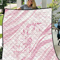 Sharks Couple Dreamy Polynesians Floral Sea Quilt Pink - Polynesian Pride