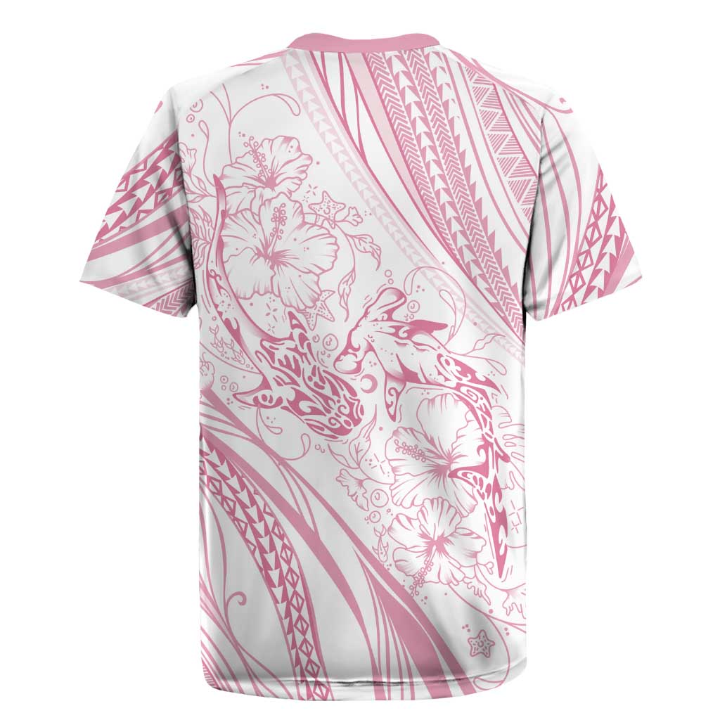Sharks Couple Dreamy Polynesians Floral Sea Rugby Jersey Pink - Polynesian Pride