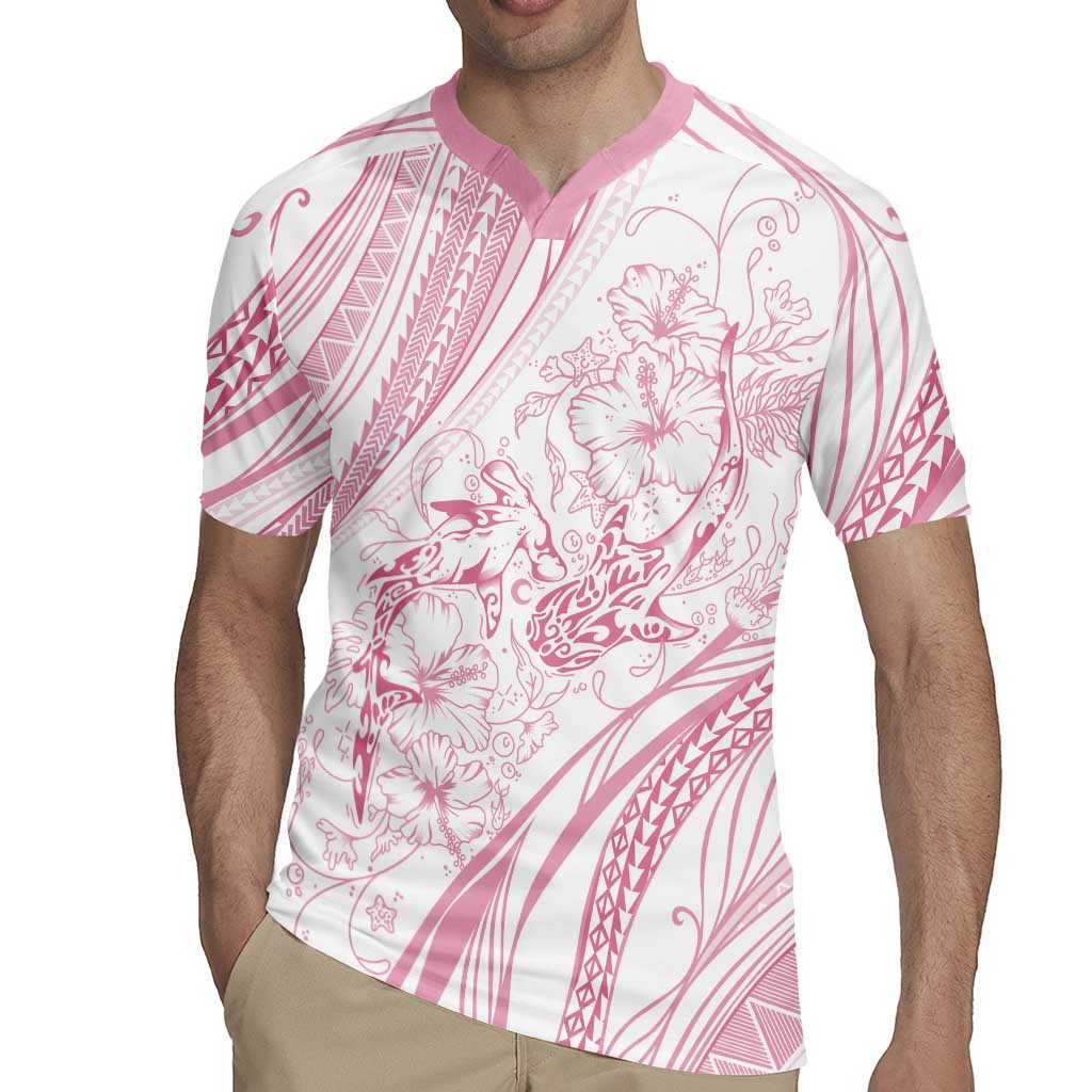 Sharks Couple Dreamy Polynesians Floral Sea Rugby Jersey Pink - Polynesian Pride