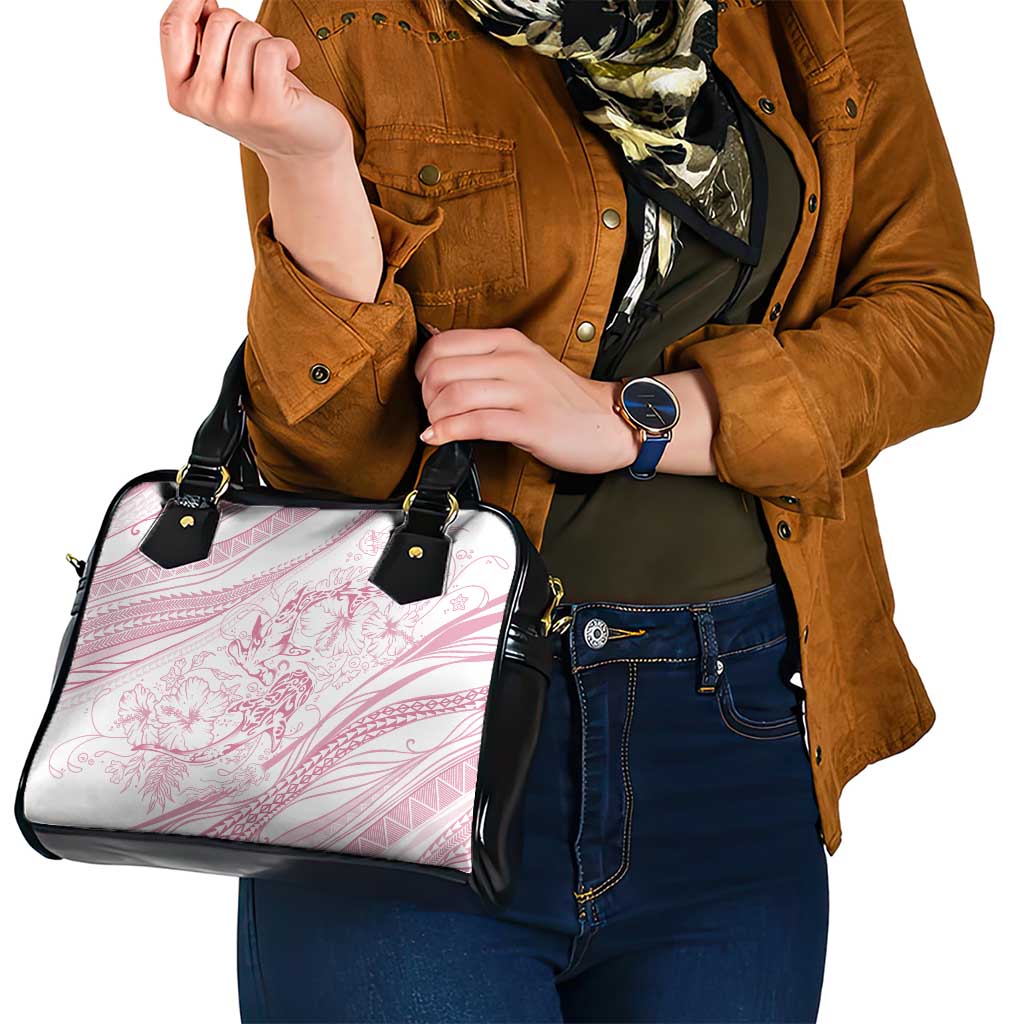 Sharks Couple Dreamy Polynesians Floral Sea Shoulder Handbag Pink LT7 - Polynesian Pride