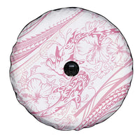 Sharks Couple Dreamy Polynesians Floral Sea Spare Tire Cover Pink - Polynesian Pride