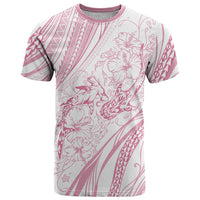 Sharks Couple Dreamy Polynesians Floral Sea T Shirt Pink - Polynesian Pride
