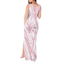 Sharks Couple Dreamy Polynesians Floral Sea Tank Maxi Dress Pink - Polynesian Pride