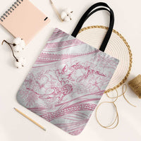Sharks Couple Dreamy Polynesians Floral Sea Tote Bag Pink LT7 Black Strap One Size Pink - Polynesian Pride