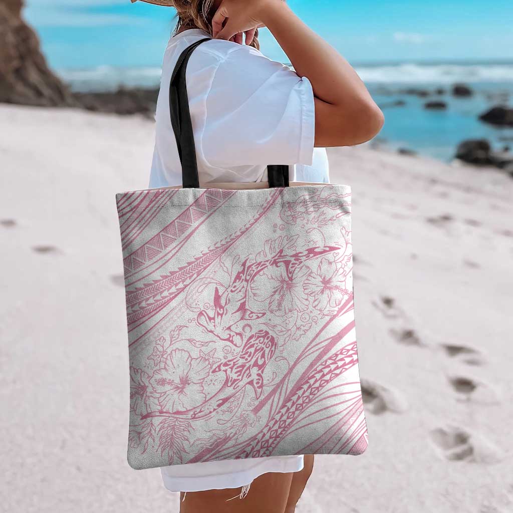 Sharks Couple Dreamy Polynesians Floral Sea Tote Bag Pink LT7 - Polynesian Pride