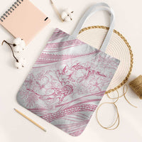 Sharks Couple Dreamy Polynesians Floral Sea Tote Bag Pink LT7 White Strap One Size Pink - Polynesian Pride