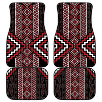 Red Tukutuku Pattern Aotearoa Car Mats Niho Taniwha and Puhoro Motifs