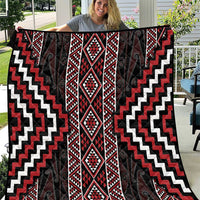Red Tukutuku Pattern Aotearoa Quilt Niho Taniwha and Puhoro Motifs LT7 Red - Polynesian Pride