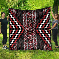 Red Tukutuku Pattern Aotearoa Quilt Niho Taniwha and Puhoro Motifs LT7 - Polynesian Pride