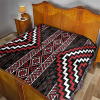 Red Tukutuku Pattern Aotearoa Quilt Niho Taniwha and Puhoro Motifs LT7 - Polynesian Pride