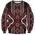 Red Tukutuku Pattern Aotearoa Sweatshirt Niho Taniwha and Puhoro Motifs