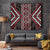 Red Tukutuku Pattern Aotearoa Tapestry Niho Taniwha and Puhoro Motifs