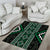 Jade Tukutuku Pattern Aotearoa Area Rug Niho Taniwha and Puhoro Motifs