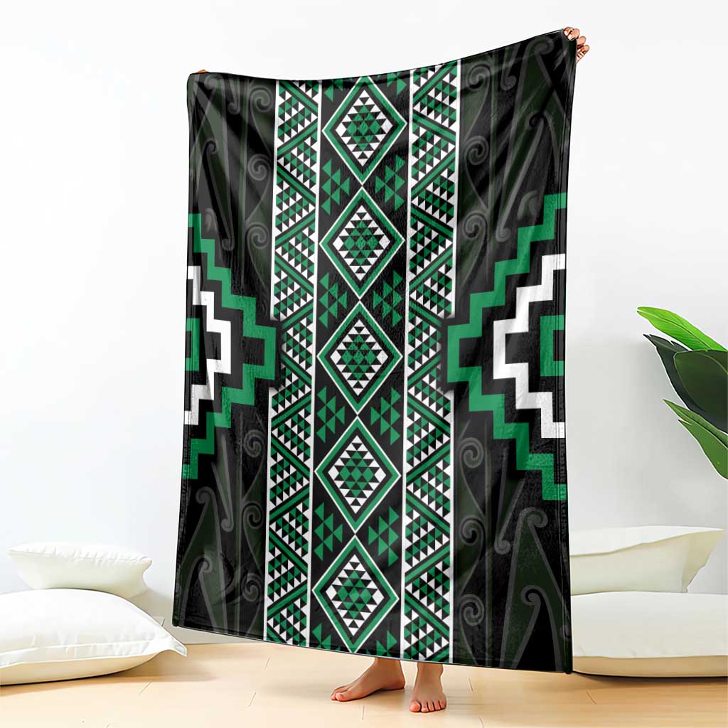 Jade Tukutuku Pattern Aotearoa Blanket Niho Taniwha and Puhoro Motifs