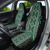 Jade Tukutuku Pattern Aotearoa Car Seat Cover Niho Taniwha and Puhoro Motifs