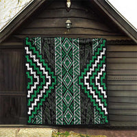 Jade Tukutuku Pattern Aotearoa Quilt Niho Taniwha and Puhoro Motifs