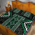 Jade Tukutuku Pattern Aotearoa Quilt Bed Set Niho Taniwha and Puhoro Motifs