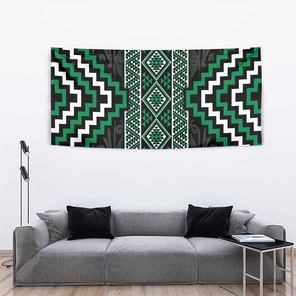 Jade Tukutuku Pattern Aotearoa Tapestry Niho Taniwha and Puhoro Motifs