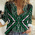 Jade Tukutuku Pattern Aotearoa Women Casual Shirt Niho Taniwha and Puhoro Motifs