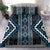 Azure Tukutuku Pattern Aotearoa Bedding Set Niho Taniwha and Puhoro Motifs