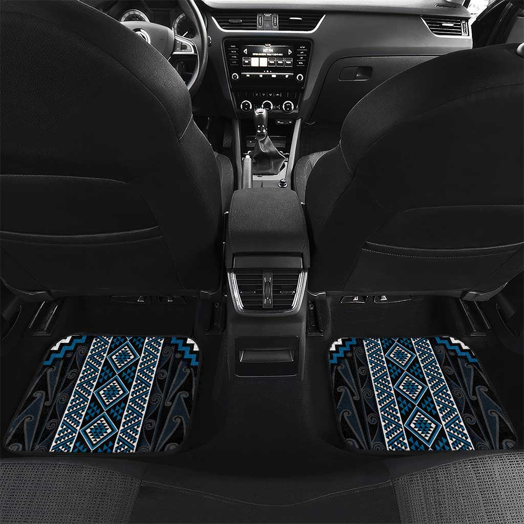 Azure Tukutuku Pattern Aotearoa Car Mats Niho Taniwha and Puhoro Motifs