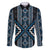 Azure Tukutuku Pattern Aotearoa Family Matching Short Sleeve Bodycon Dress and Hawaiian Shirt Niho Taniwha and Puhoro Motifs