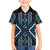 Azure Tukutuku Pattern Aotearoa Family Matching Tank Maxi Dress and Hawaiian Shirt Niho Taniwha and Puhoro Motifs