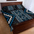 Azure Tukutuku Pattern Aotearoa Quilt Bed Set Niho Taniwha and Puhoro Motifs