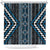 Azure Tukutuku Pattern Aotearoa Shower Curtain Niho Taniwha and Puhoro Motifs