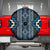 Azure Tukutuku Pattern Aotearoa Spare Tire Cover Niho Taniwha and Puhoro Motifs