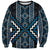 Azure Tukutuku Pattern Aotearoa Sweatshirt Niho Taniwha and Puhoro Motifs