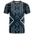 Azure Tukutuku Pattern Aotearoa T Shirt Niho Taniwha and Puhoro Motifs