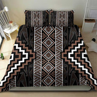 Classic Tukutuku Pattern Aotearoa Bedding Set Niho Taniwha and Puhoro Motifs
