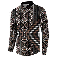 Classic Tukutuku Pattern Aotearoa Button Sweatshirt Niho Taniwha and Puhoro Motifs