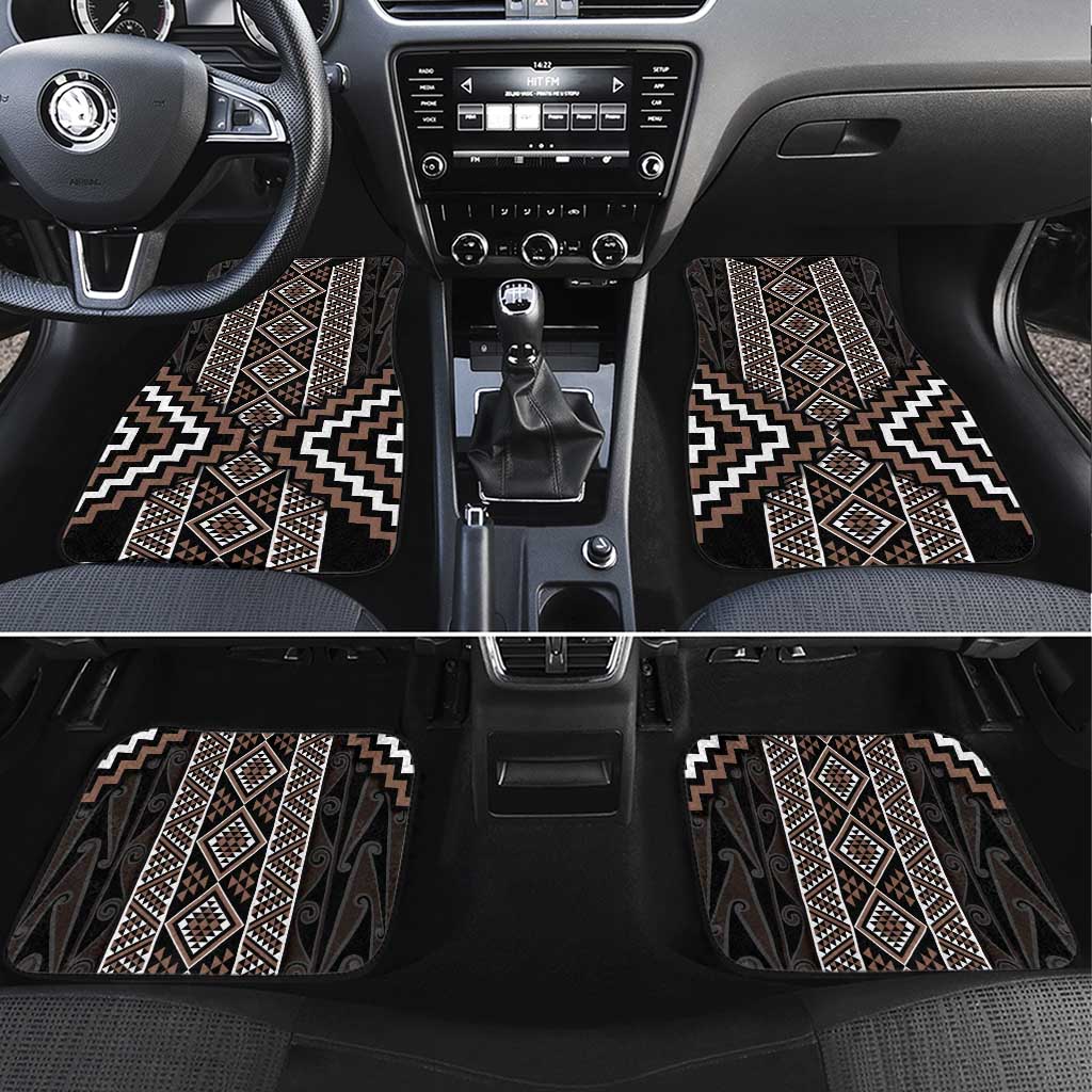 Classic Tukutuku Pattern Aotearoa Car Mats Niho Taniwha and Puhoro Motifs