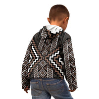 Classic Tukutuku Pattern Aotearoa Kid Hoodie Niho Taniwha and Puhoro Motifs