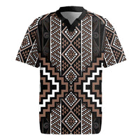 Classic Tukutuku Pattern Aotearoa Rugby Jersey Niho Taniwha and Puhoro Motifs
