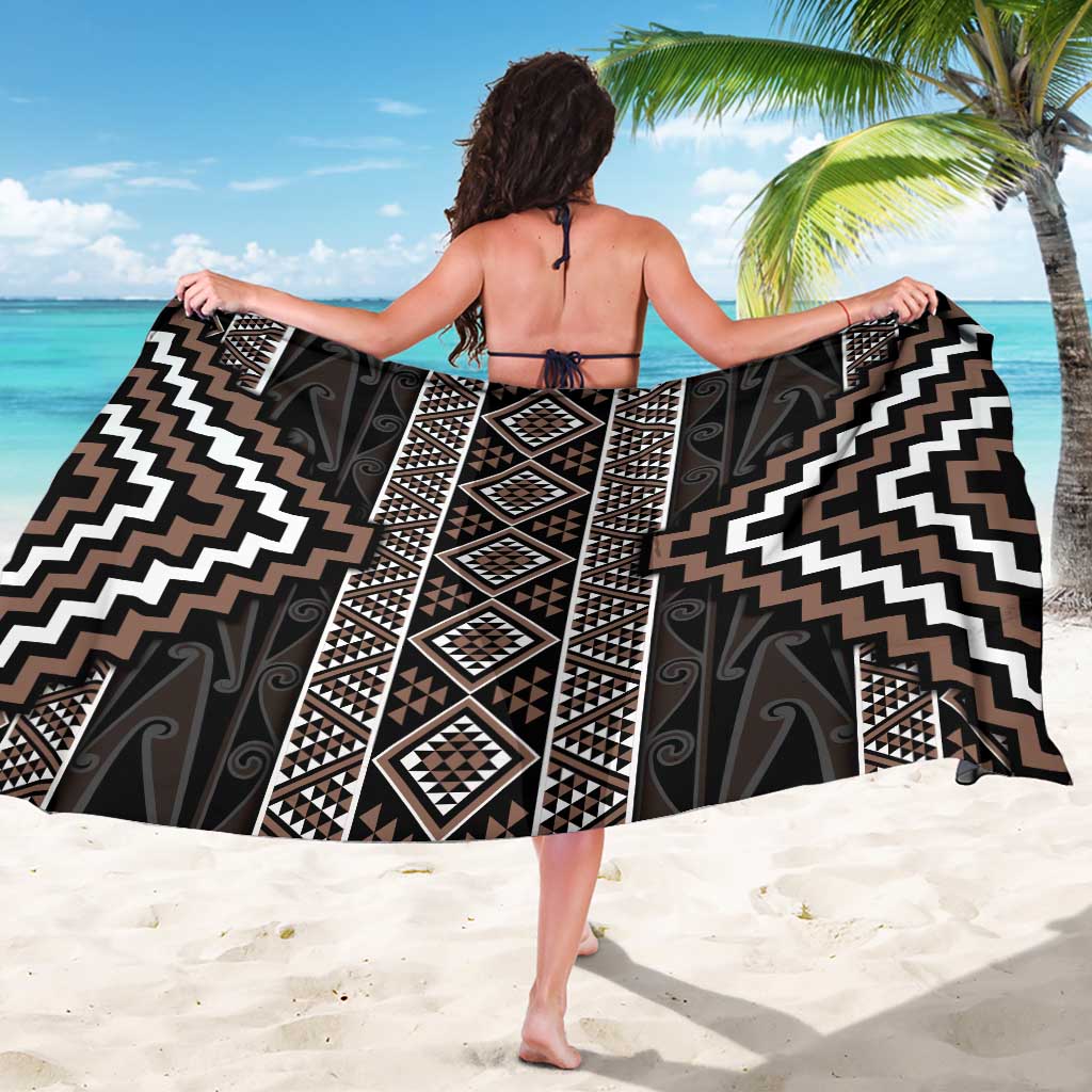 Classic Tukutuku Pattern Aotearoa Sarong Niho Taniwha and Puhoro Motifs