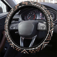 Classic Tukutuku Pattern Aotearoa Steering Wheel Cover Niho Taniwha and Puhoro Motifs LT7 - Polynesian Pride