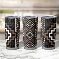 Classic Tukutuku Pattern Aotearoa Tumbler Cup Niho Taniwha and Puhoro Motifs