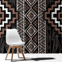 Classic Tukutuku Pattern Aotearoa Window Curtain Niho Taniwha and Puhoro Motifs