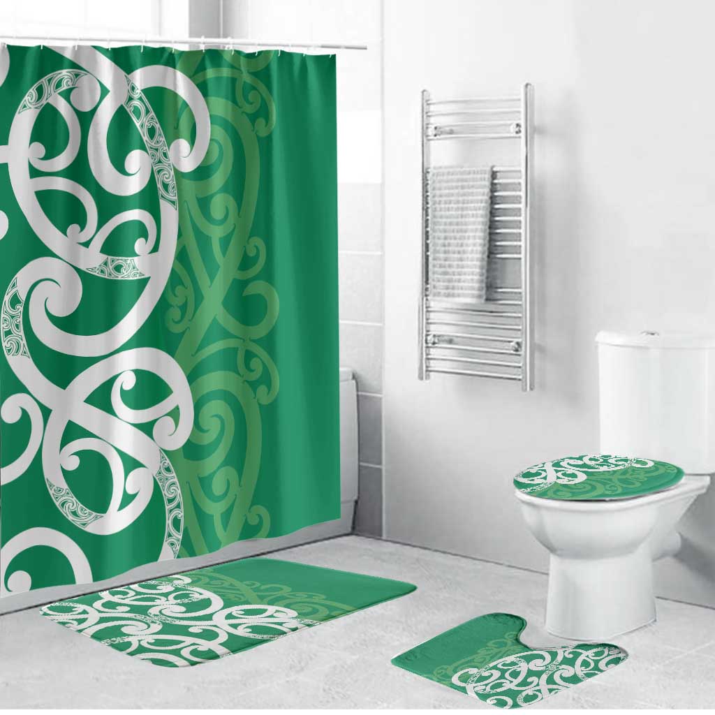 Pounamu Green Maori Bathroom Set Koru Kowhaiwhai - Polynesian Pride