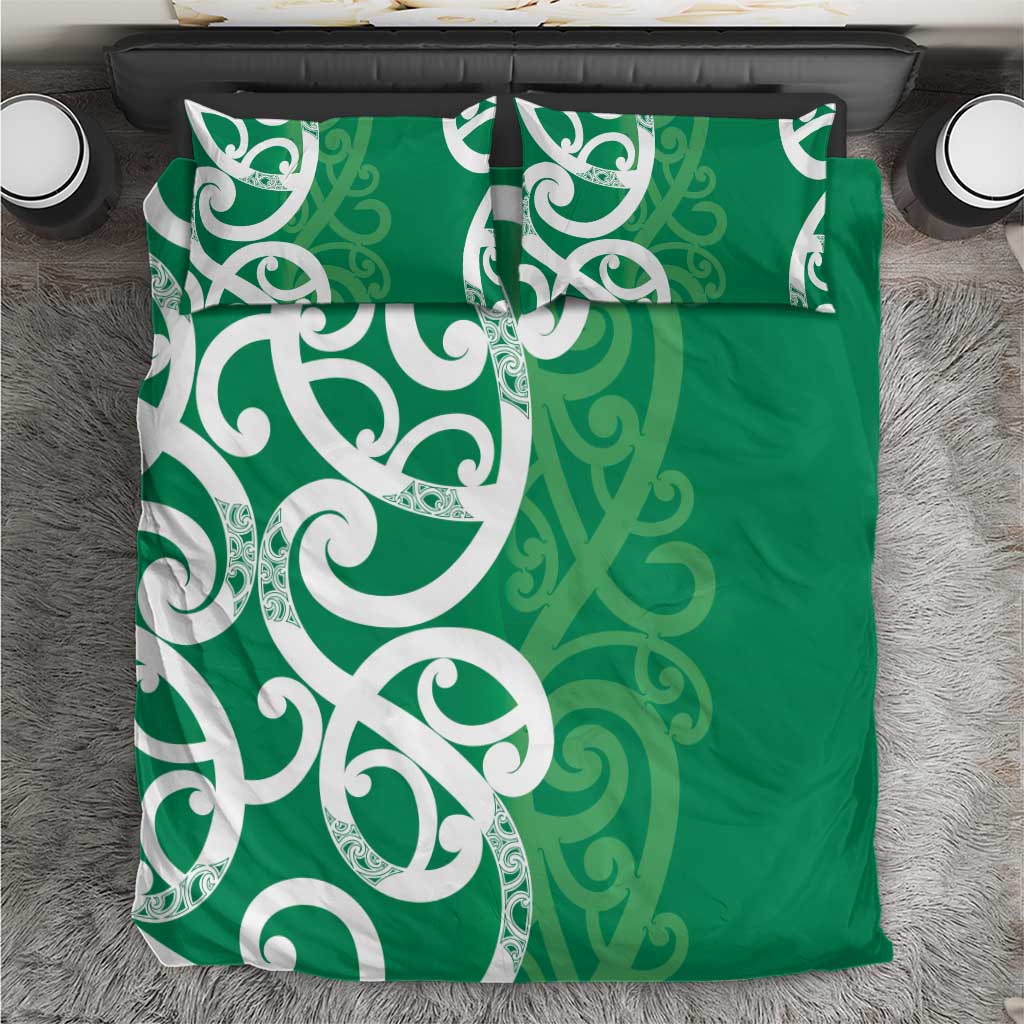 Pounamu Green Maori Bedding Set Koru Kowhaiwhai - Polynesian Pride