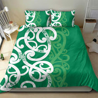 Pounamu Green Maori Bedding Set Koru Kowhaiwhai - Polynesian Pride