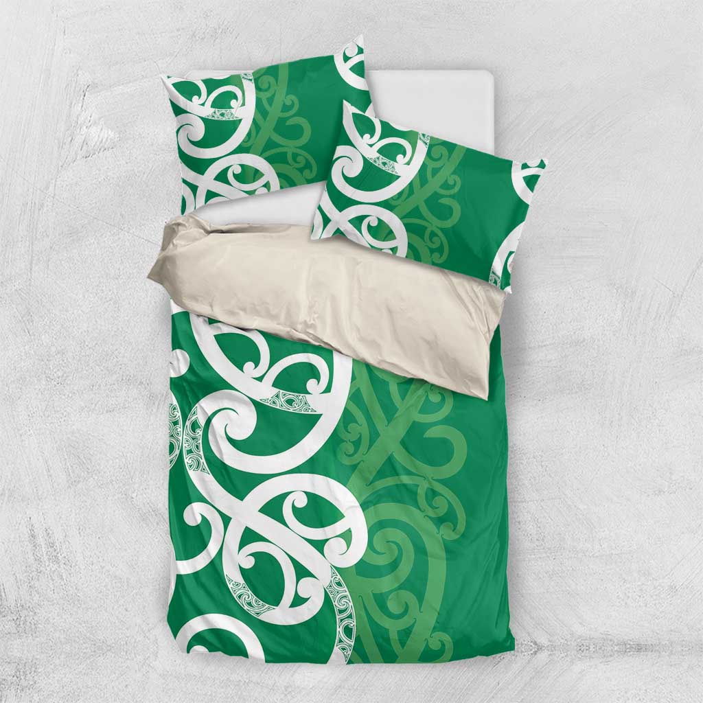 Pounamu Green Maori Bedding Set Koru Kowhaiwhai - Polynesian Pride