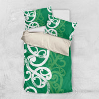 Pounamu Green Maori Bedding Set Koru Kowhaiwhai - Polynesian Pride