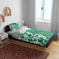 Pounamu Green Maori Bedding Set Koru Kowhaiwhai - Polynesian Pride