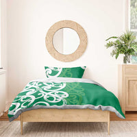 Pounamu Green Maori Bedding Set Koru Kowhaiwhai - Polynesian Pride