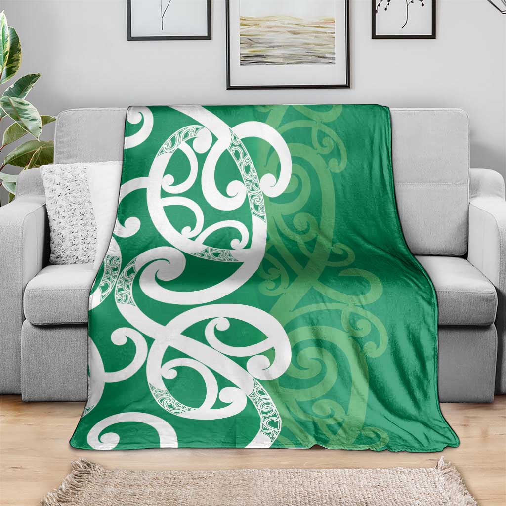 Pounamu Green Maori Blanket Koru Kowhaiwhai - Polynesian Pride